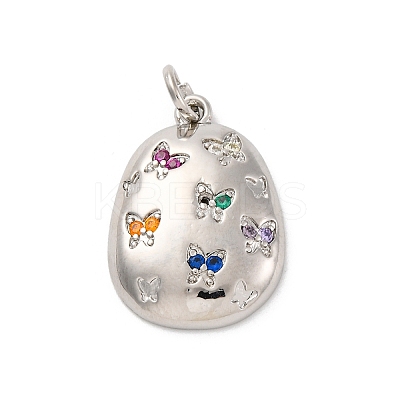 Brass Micro Pave Cubic Zirconia Pendants KK-U033-17P-1