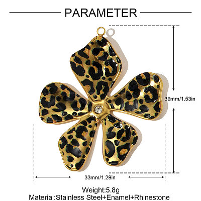304 Stainless Steel Enamel Pendants STAS-OY005-19G-1