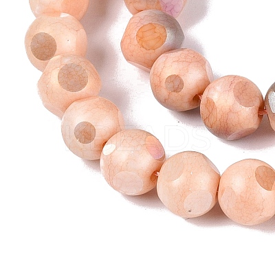 Ombre Effect Dyed Electroplate Opaque Glass Beads Strands LS-EGLA-Q130-01A-18-1