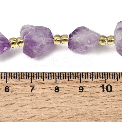 Electroplated Raw Rough Natural Amethyst Beads Strands G-Z131-J02-06-1