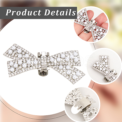 2Pcs Bowknot Alloy Rhinestone Shoe Decorations FIND-CP0002-26A-1
