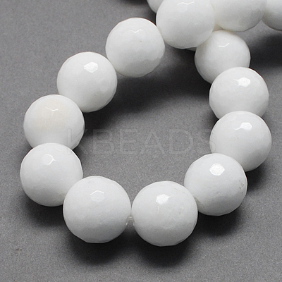 Natural White Jade Bead Strands G-R166-14mm-22-1