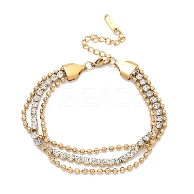 304 Stainless Steel Multi-strand Bracelets BJEW-C103-06G-1