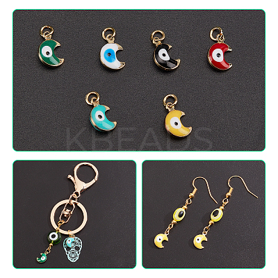 24Pcs 6 Colors Brass Enamel Charms KK-PH0001-85-1
