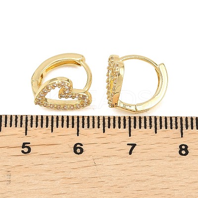 Hollow Heart Brass Micro Pave Clear Cubic Zirconia Hoop Earrings EJEW-D348-10G-1