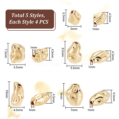 20Pcs 5 Style Alloy Beads FIND-PH0019-91-1