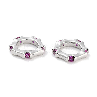 Brass Pave Cubic Zirconia Linking Rings KK-C051-61P-02-1