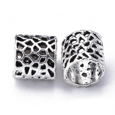 Tibetan Style Hollow Alloy European Beads X-TIBE-S319-124AS-RS-1
