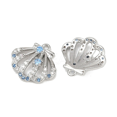 Brass Micro Pave Cubic Zirconia Charms KK-F906-13P-1