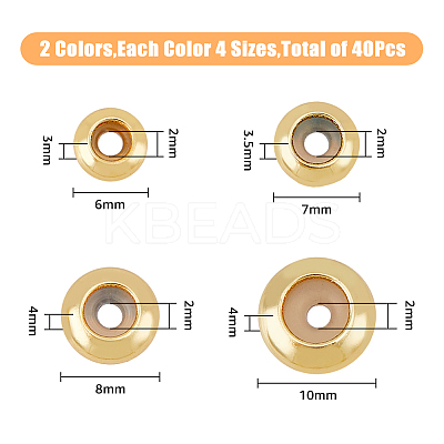 40Pcs 8 Style Brass Beads KK-FH0006-48-1