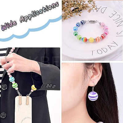 Opaque Striped Resin Beads RESI-CJC0021-16-1