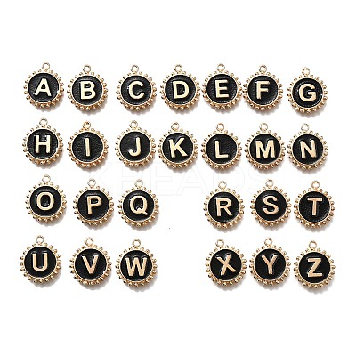 Alloy Black Enamel Pendants ENAM-K075-03A-G-1