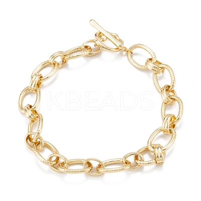 Brass Link Bracelets X-BJEW-K221-01G-1