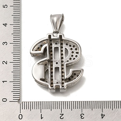 304 Stainless Steel Rhinestone Pendants STAS-C105-08P-1