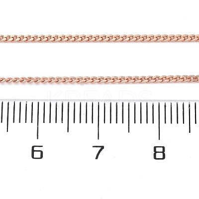 Long-Lasting Plated Brass Curb Chain Necklaces NJEW-K112-07RG-NF-1
