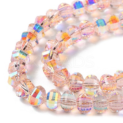 Transparent Electroplate Glass Beads Strands X-GLAA-Q099-C01-03-1-1