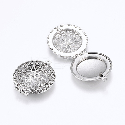 316 Stainless Steel Diffuser Locket Pendants STAS-G146-15P-01-1