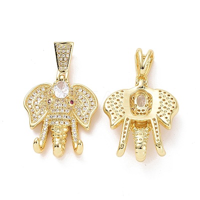 Brass Micro Pave Cubic Zirconia Pendants ZIRC-F134-27G-02-1