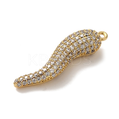Rack Plating Brass Micro Pave Cubic Zirconia Pendant X-KK-A229-03G-G-1