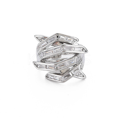 Hug Hand Fingers Cubic Zirconia Cuff Ring X1-RJEW-T016-35P-02-1