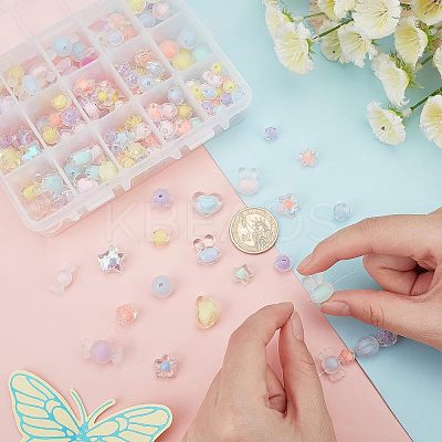 210Pcs 15 Style Transparent Acrylic Beads TACR-CA0001-06-1