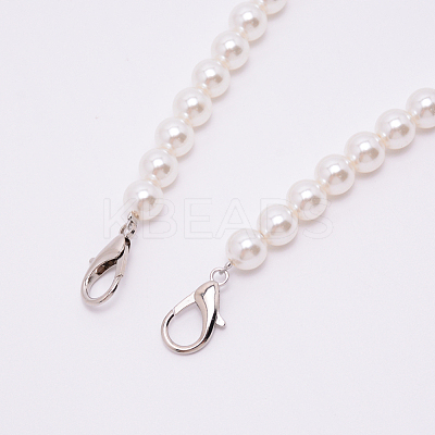 White Acrylic Round Beads Bag Handles FIND-TAC0006-24C-01-1