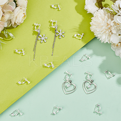 20Pcs Brass Screw Clip-on Earring Converters Findings KK-SC0004-79-1