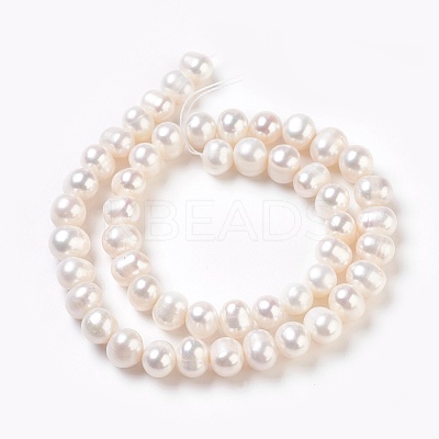Natural Cultured Freshwater Pearl Beads Strands X-PEAR-S001-8-9mm-3-1