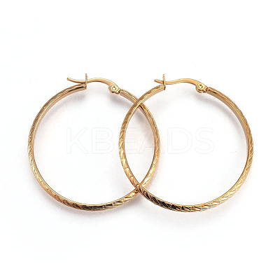Ion Plating(IP) 304 Stainless Steel Hoop Earrings EJEW-L215-19G-1