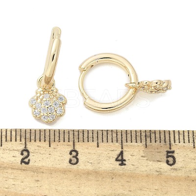 Brass Clear Cubic Zirconia Hoop Earrings EJEW-Q014-06G-1
