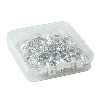 60Pcs 10 Style Tibetan Style Alloy European Beads TIBEB-FS0001-03-1