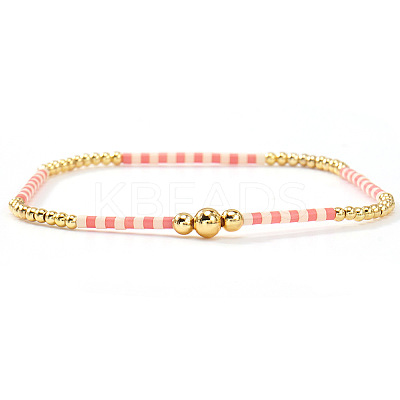 Bohemian Style Brass & Glass Seed Bead Stretch Bracelets for Women AC5136-2-1