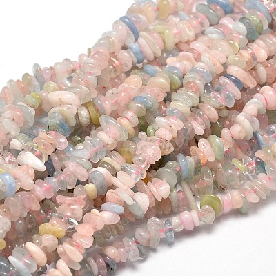 Natural Morganite Chip Beads Strands X-G-E271-84-1