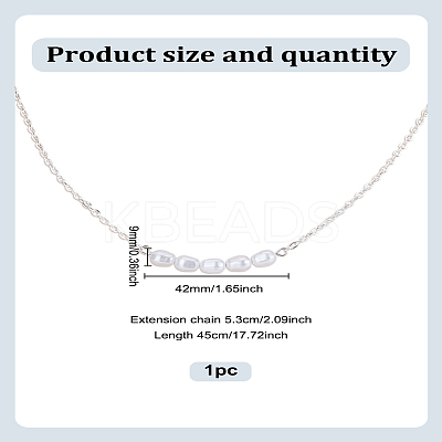1Pc Zinc Alloy & ABS Plastic Imitation Pearl Round Pendant Necklaces NJEW-LP0009-40S-1