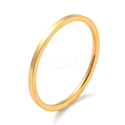 Ion Plating(IP) 304 Stainless Steel Simple Plain Band Finger Ring for Women Men RJEW-F152-05G-D-1