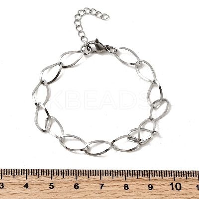 304 Stainless Steel Link Chain Bracelets for Women BJEW-A051-02P-1