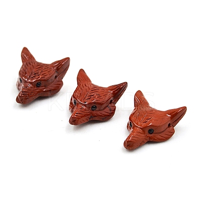 Natural Red Jasper Carved Healing Wolf Head Figurines PW-WG39842-13-1