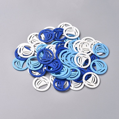 Nautical Theme Wood Pendants WOOD-WH0100-05-1