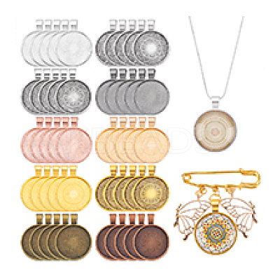 100Pcs 10 Styles Zinc Alloy Pendant Cabochon Settings FIND-PH0024-81-1