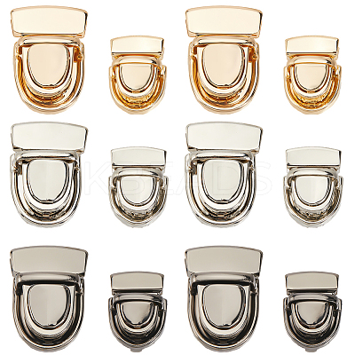 12Pcs 3 Colors Iron Bag Tuck Clasps PURS-BBC0001-03-1