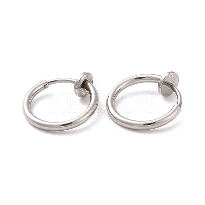 Tarnish Resistant 304 Stainless Steel Retractable Clip-on Hoop Earrings LS-STAS-K171-53P-1