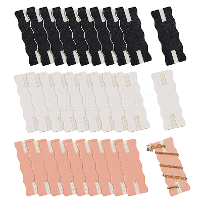 30Pcs 3 Colors PU Imitation Leather Necklace Display Cards CDIS-OC0001-12-1