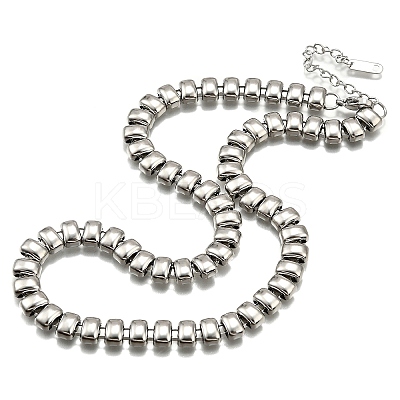 304 Stainless Steel Rectangle Link Chain Neklaces for Women NJEW-R024-01P-1