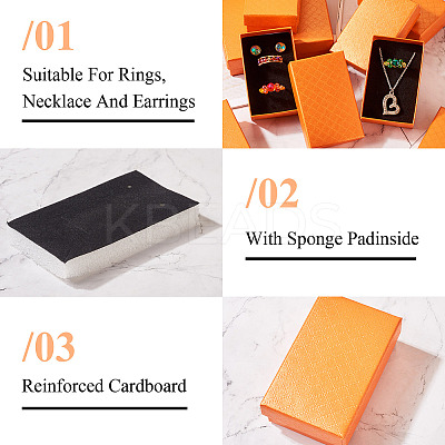Rectangle Cardboard Paper Jewelry Box CON-TAC0015-01G-1