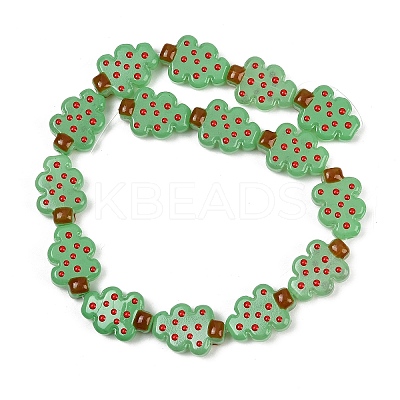 Christmas Theme Transparent Glass Enamel Beads LAMP-B028-02-1