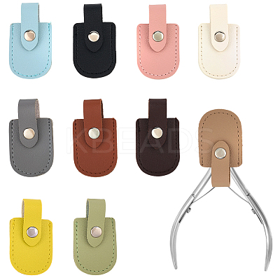 10Pcs 10 Colors Arch Shaped Imitation Leather Nail Clipper Cases DIY-CL0002-28B-1