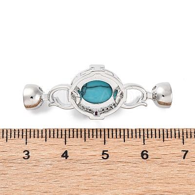 Brass Micro Pave Clear Cubic Zirconia Fold Over Clasps KK-P291-24P-1
