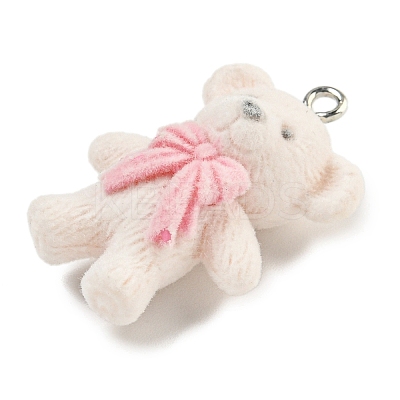 Flocking Resin Cute Pendants RESI-L043-01P-06-1