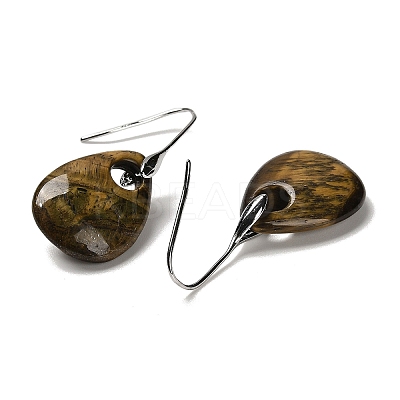 Natural Tiger EyeTeardrop Dangle Earrings EJEW-I315-02P-05-1
