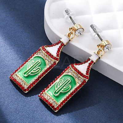 Zinc Alloy Enamel Stud Earrings EJEW-Z088-03G-02-1